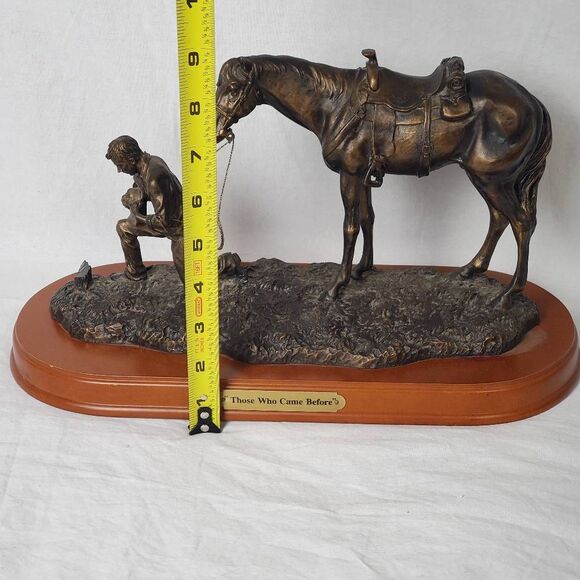 Montana Silversmiths "Those Who Came Before" Cowboy & Horse Western Bronze Sculp - Picture 8 of 13